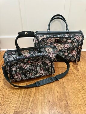 Vintage Encore By Atlantic Floral Tapestry Travel Overnight Bags Set 2 Luggage